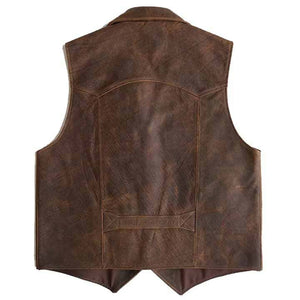 Vintage Sheepskin Leather Vest for Men