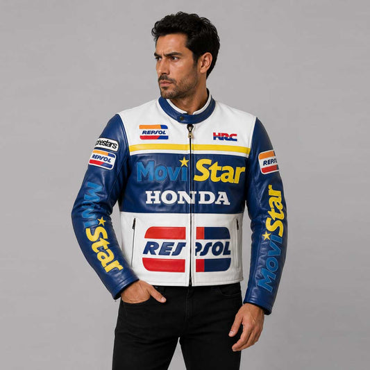 Movistar Honda Repsol Racing Leather Jacket - 3amoto shop