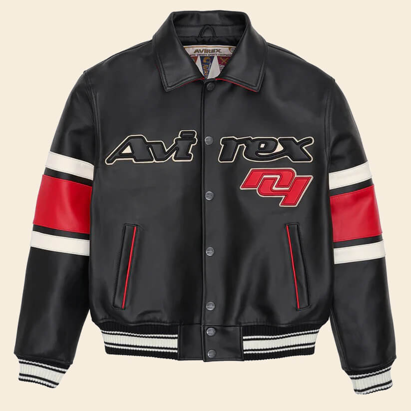 AVIREX レザージャケット 3XL New Black Letterman The Legend Avirex Leather Jacket