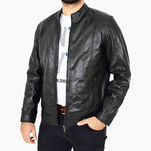 Nobel Flex Casual Black Leather Jacket