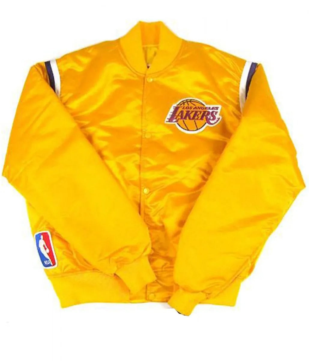 Retro 80s Lakers Los Angeles Satin Bomber Jacket