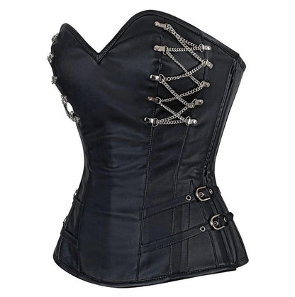 Sheep Nappa Leather Corset in Black