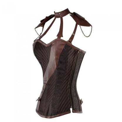 Steampunk Corset With Faux Leather Cage Straps