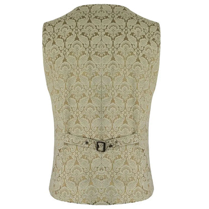 Victorian Steampunk Waistcoat Men in Cream Tweed