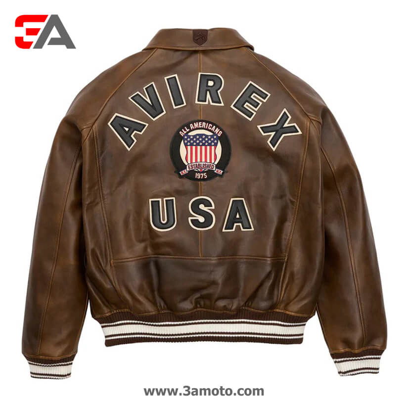 AVIREX sheepskin leather jacket ブラウン L Limited Edition Avirex Vintage Letterman Jacket - Avirex Jacket
