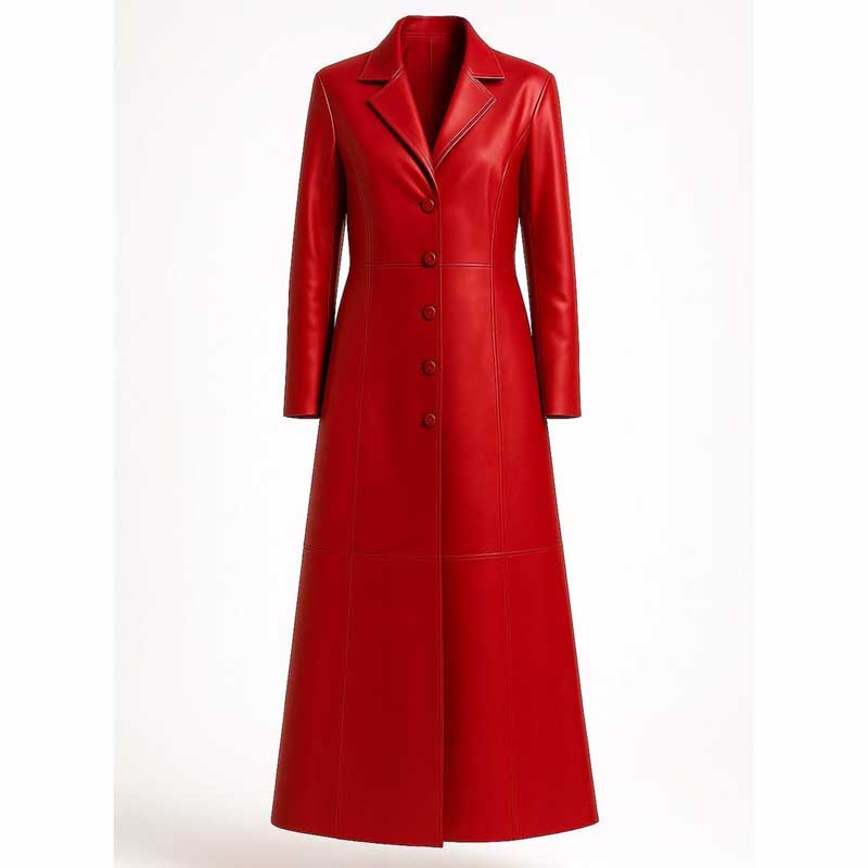 Womens Leather Trench Coat - Trench Coats - Leather Long Coat