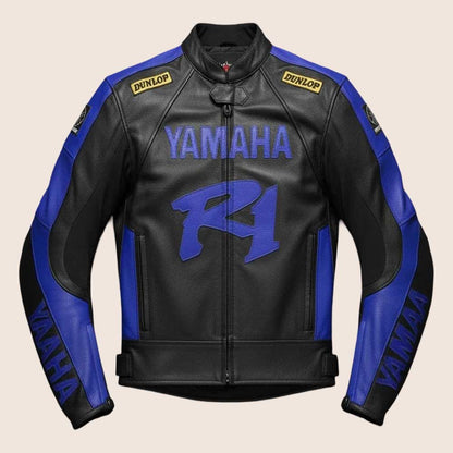Yamaha Motorcycle Leather Jacket for Men Racing Biker Riding Gear