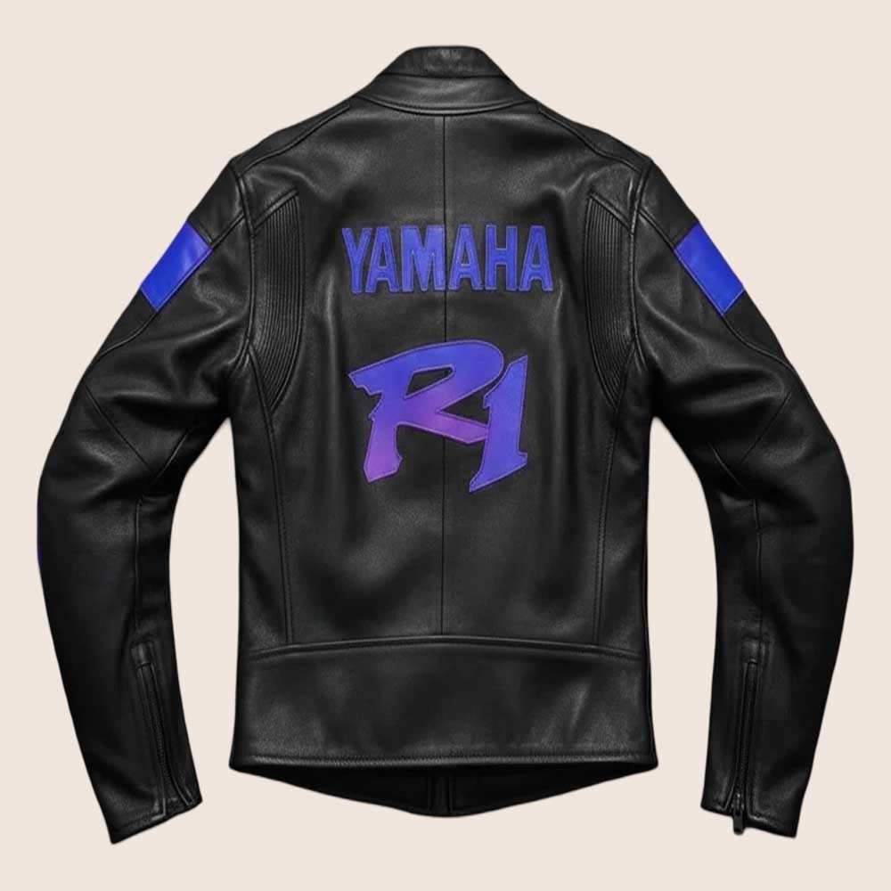 Yamaha Motorcycle Leather Jacket for Men Racing Biker Riding Gear