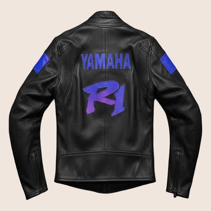 Yamaha Motorcycle Leather Jacket for Men Racing Biker Riding Gear