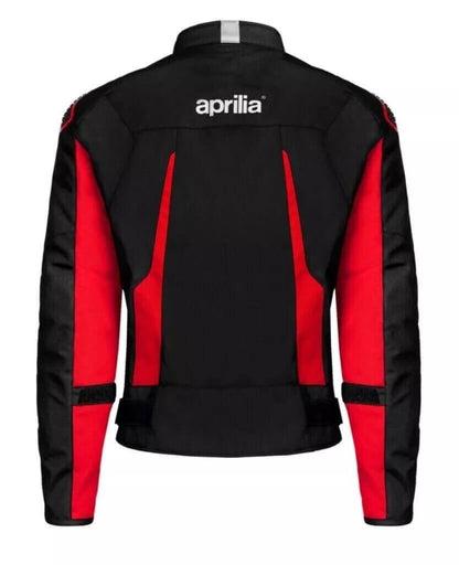 black and red Aprilia racing motorcycle jacket by 3AMOTO