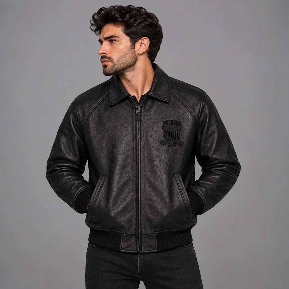 New Black Limited Edition Avirex Leather Jacket