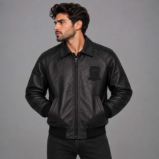 New Black Limited Edition Avirex Leather Jacket - 3amoto shop
