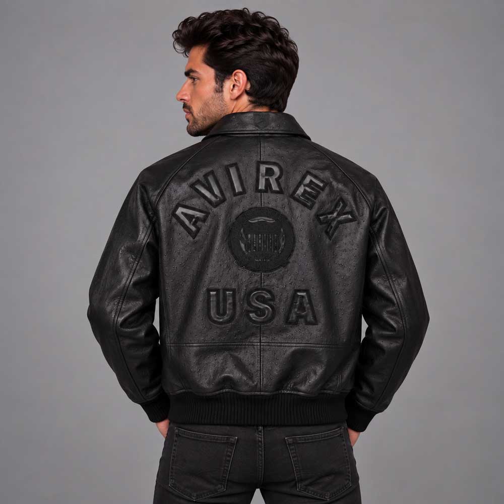 New Black Limited Edition Avirex Leather Jacket