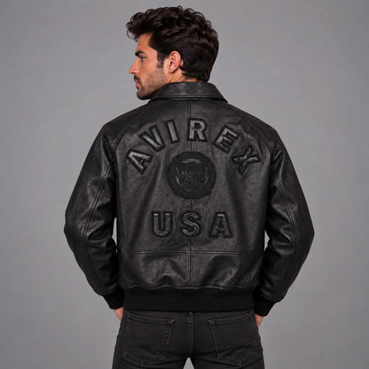 New Black Limited Edition Avirex Leather Jacket