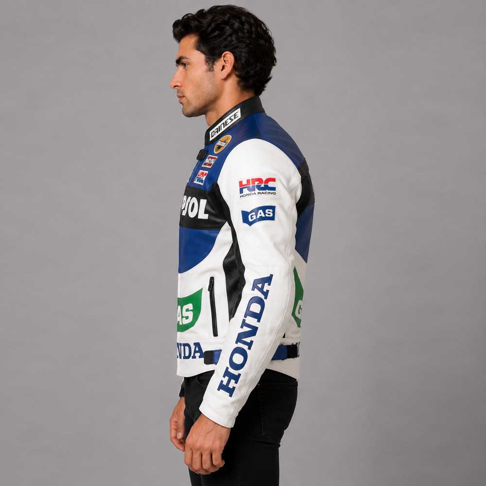 Honda Repsol Gas Motorcycle Biker Leather Jacket