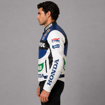 Honda Repsol Gas Motorcycle Biker Leather Jacket