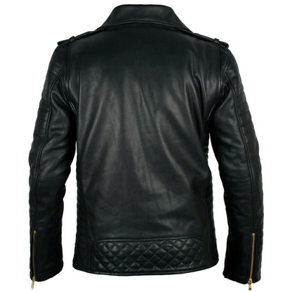 Black Men's Biker Leather Jacket - Fashionable Style