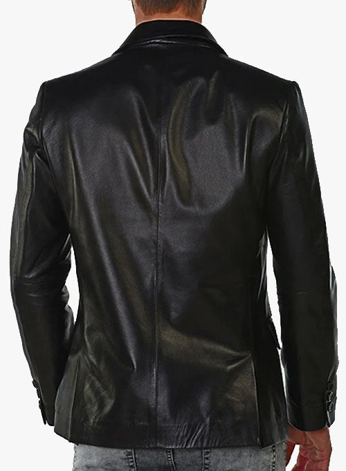 FlexFit Black Stretch Leather Blazer