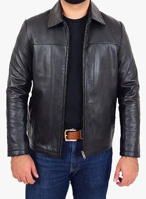 Classic Flex Relaxed Fit Leather Jacket - 3amoto shop