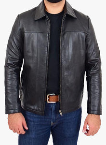 Classic Flex Relaxed Fit Leather Jacket