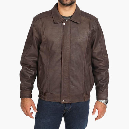 Classic Patrick Regular Fit Leather Blouson Jacket