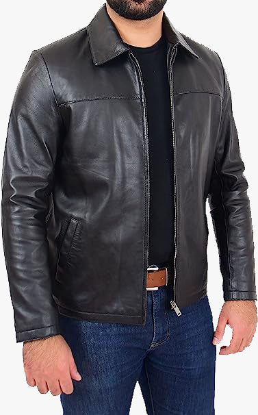 Classic Flex Relaxed Fit Leather Jacket