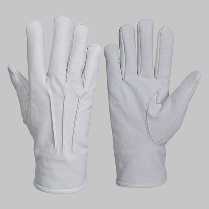 Elegant white leather fashion glove for winter outfit