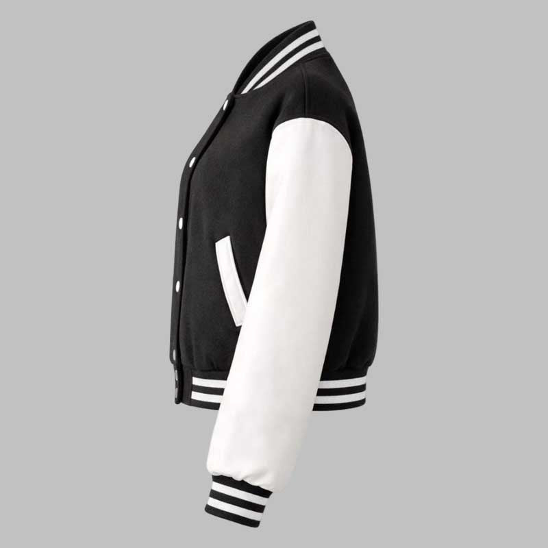 emblem detail on women Los Angeles varsity jacket