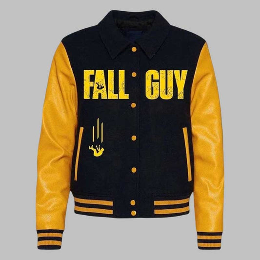 Fall Guy Black Yellow Varsity Jacket - 3amoto shop