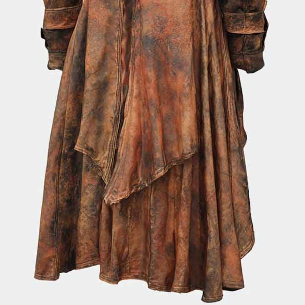 Handmade Distressed Brown Leather Steampunk Tailcoat with Gothic Pirate Style for Men