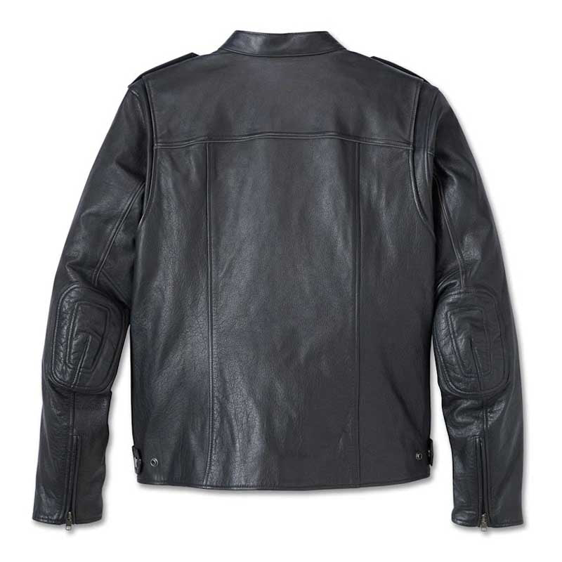 Harley-Davidson Captain's leather riding jacket with mandarin collar.