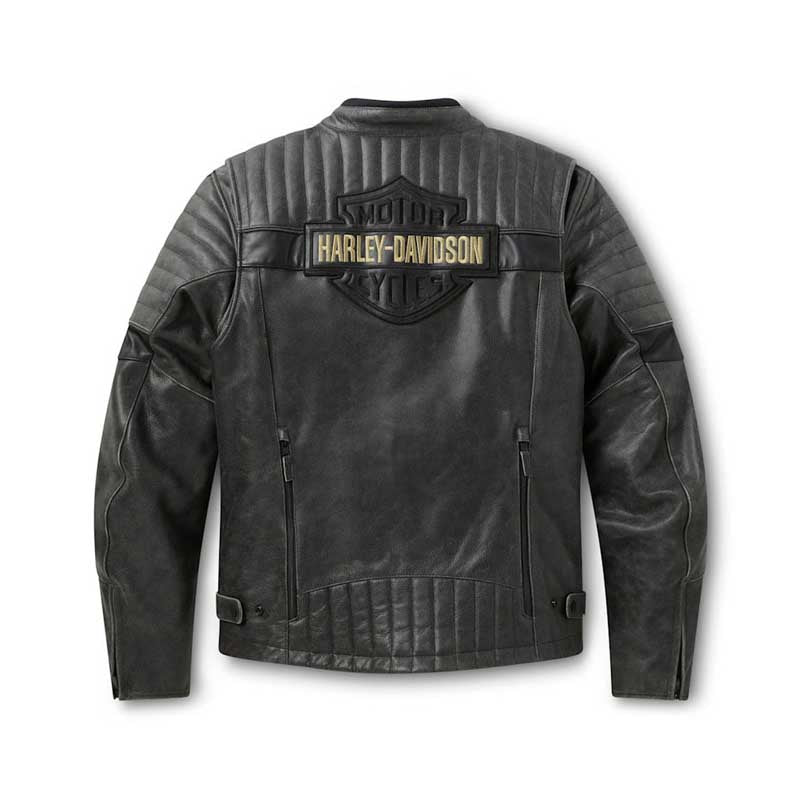 Harley-Davidson Passing Link III riding jacket with distressed leather finish.