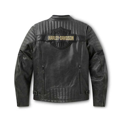Harley-Davidson Passing Link III riding jacket with distressed leather finish.