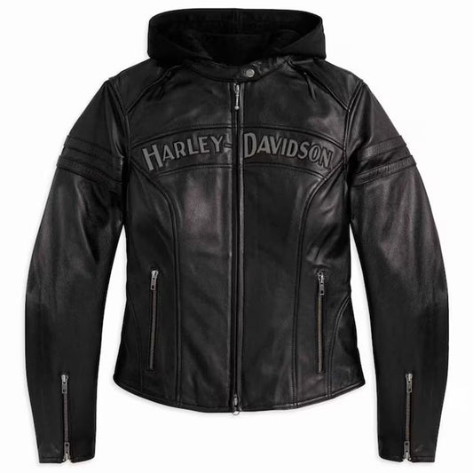 Shop Harley-Davidson Women's Miss Enthusiast Leather Jacket Black - 3amoto shop