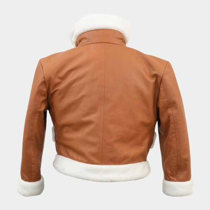 Premium Hawks cosplay leather jacket with faux shearling lining