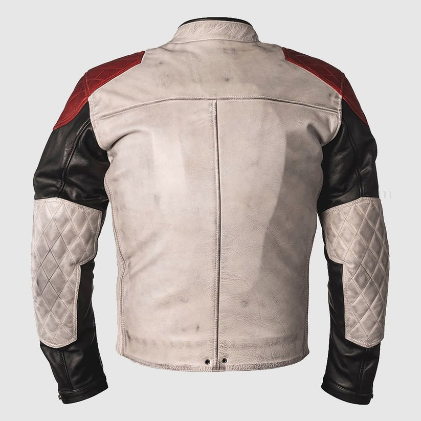 Black motorcycle leather jacket with removable thermal lining