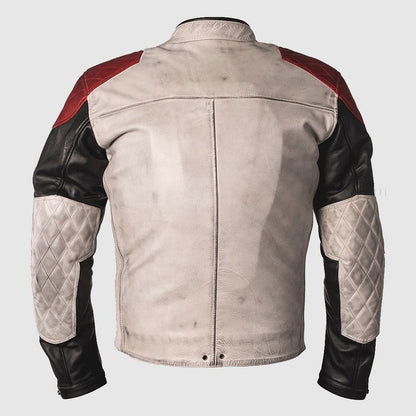 Black motorcycle leather jacket with removable thermal lining