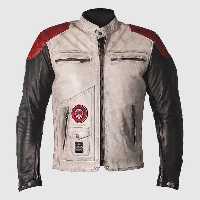 Helstons Tracker full-grain cowhide leather jacket by 3AMOTO