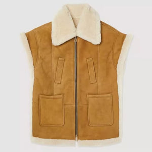 High-Quality Women's Shearling Fur Vest - Relaxed Fit