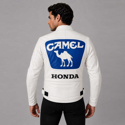 Max Biaggi Camel Honda Motorcycle Leather Motogp Jacket