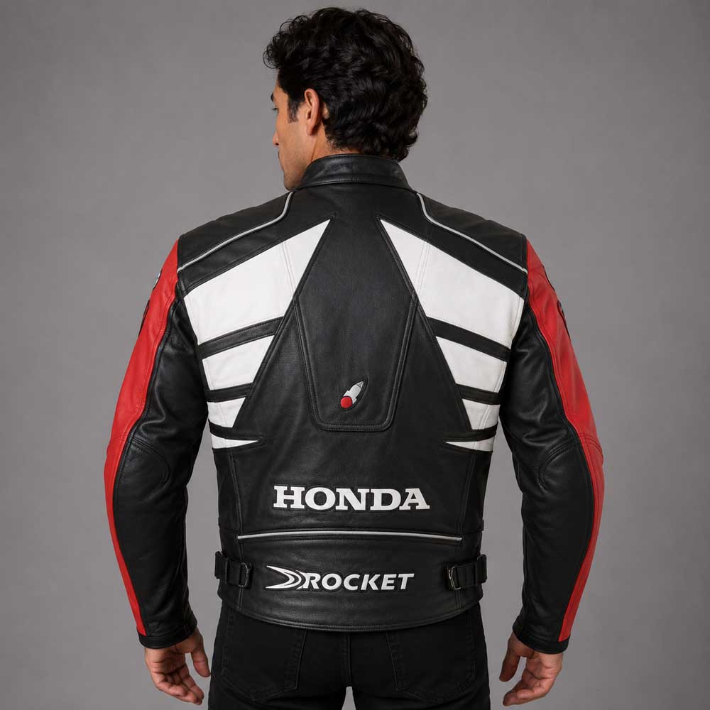 Honda Red And Black Racing Leather Jacket