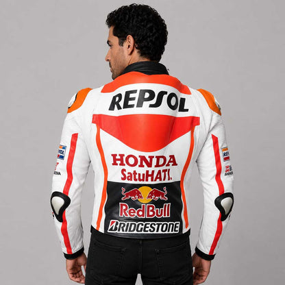 New Mens Multicolor Racing Motorcycle Cowhide Leather Jacket