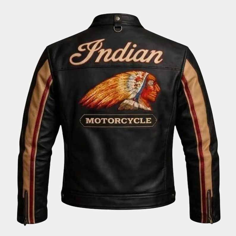 Premium black leather biker jacket with YKK front zipper