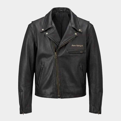 Indian vintage leather biker racing jacket