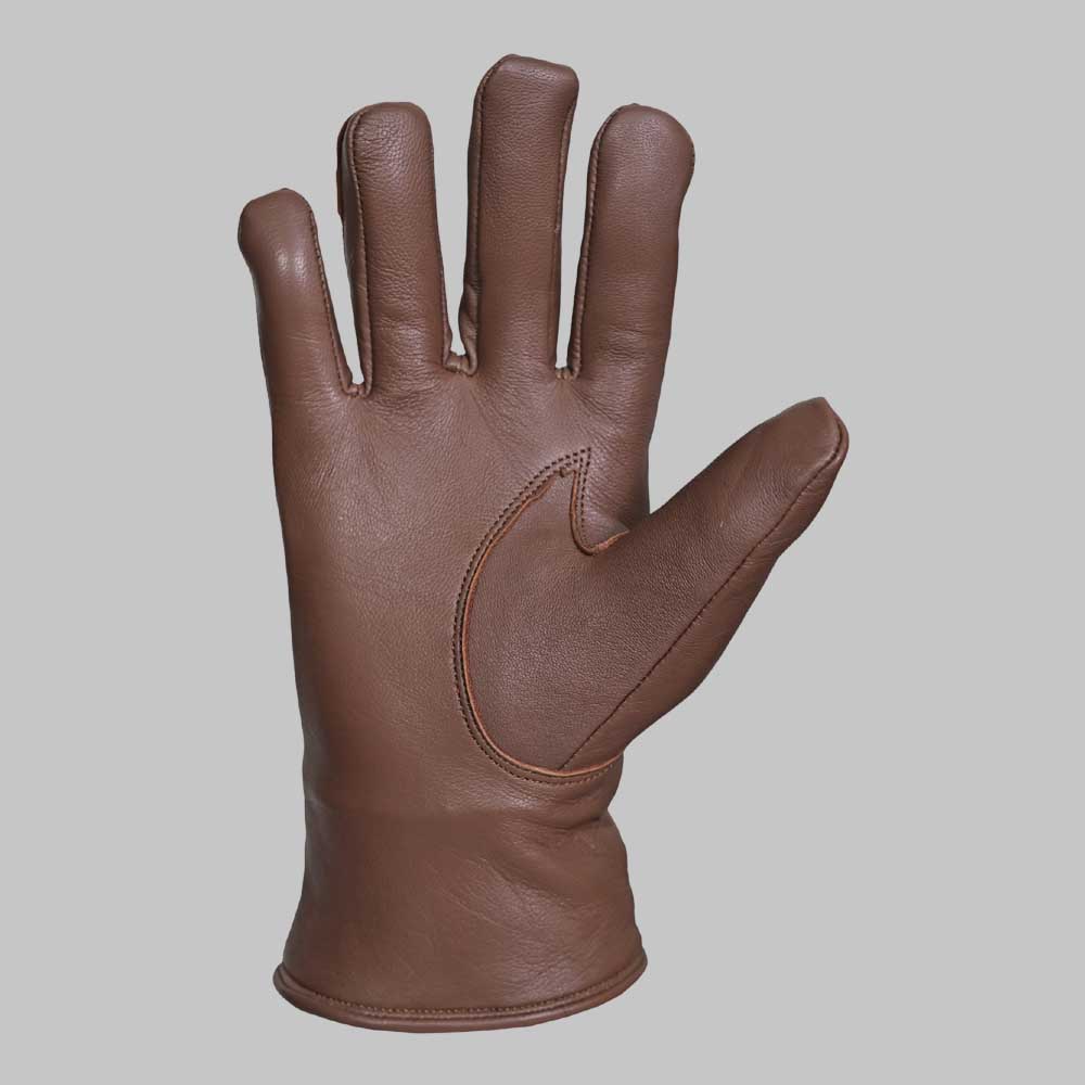 Comfortable brown leather glove for outdoor and cold weather use