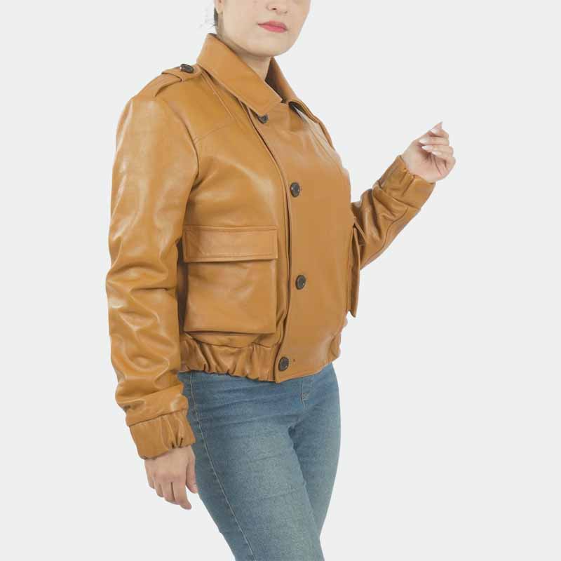 Premium Major Motoko Kusanagi leather jacket with lapel collar and rib leather cuffs