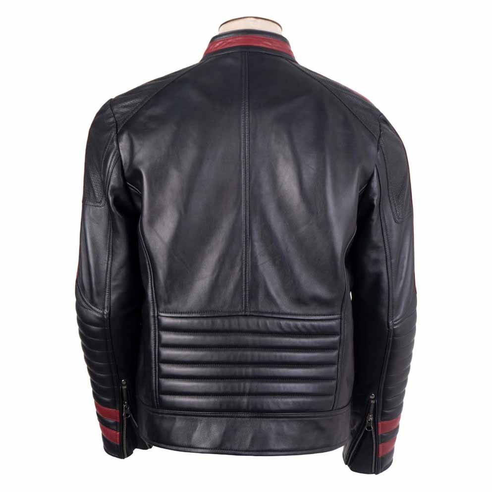 Men Black Sheepskin Leather Jacket with Mass Effect N7 Commander Style