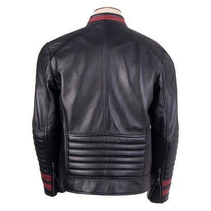 Men Black Sheepskin Leather Jacket with Mass Effect N7 Commander Style