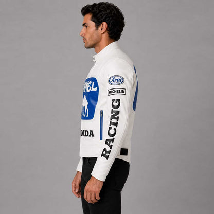 Max Biaggi Camel Honda Motorcycle Leather Motogp Jacket