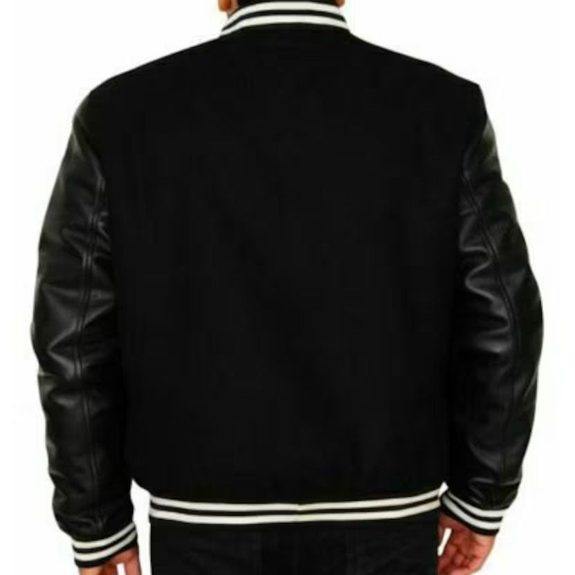 Shop Air Jordan Leather Varsity Jacket - 15% Off